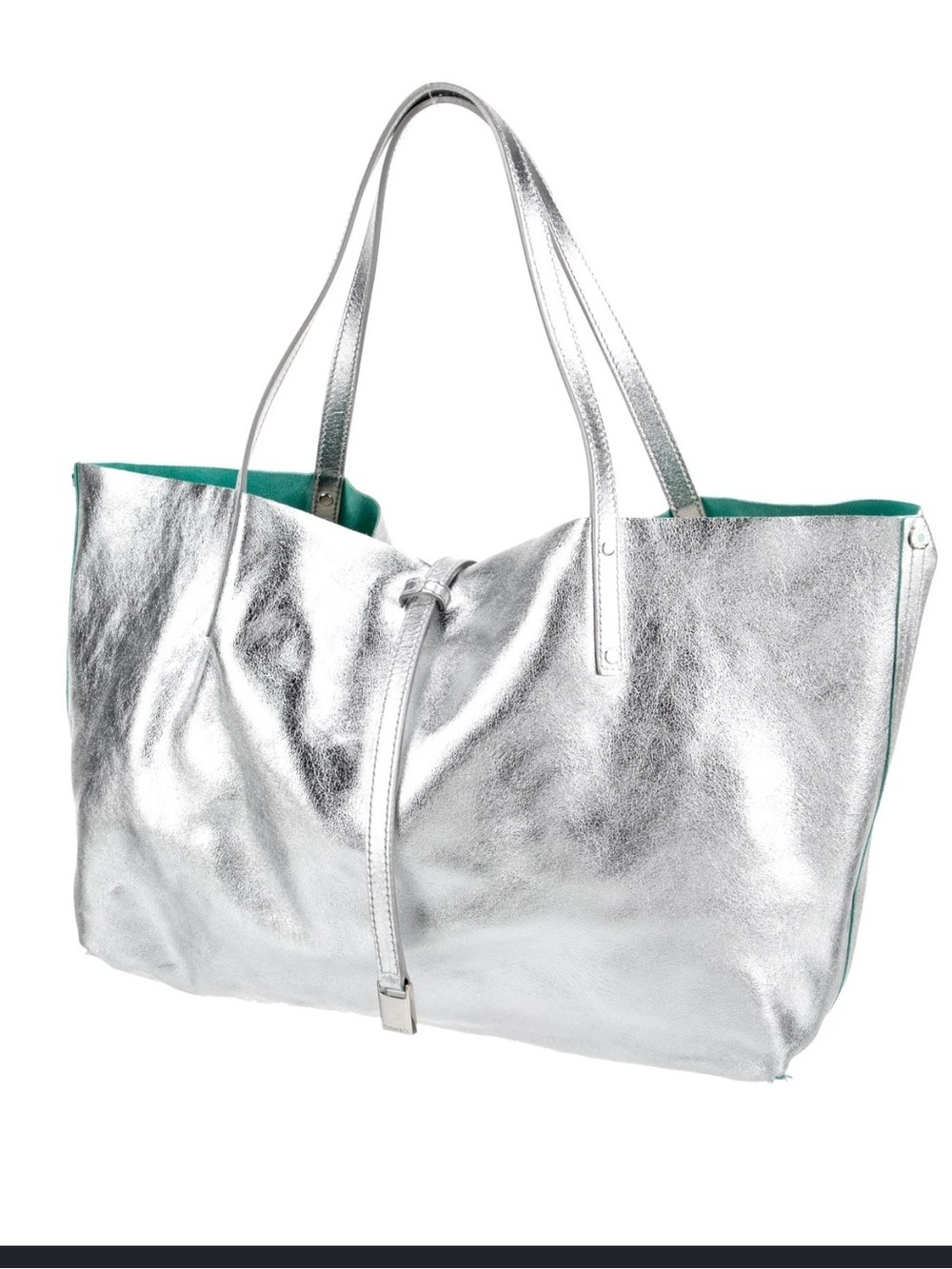Tiffany & Co. Silver Tote with Teal Interior